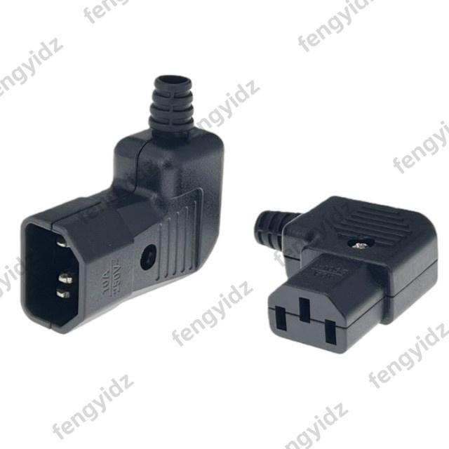 Fengyidz IEC320 C13 auf C14 Winkel-Stromkabel in Schwarz für PDU und UPS, 10A 250V - Bild 1