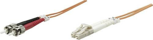 Intellinet 470414 Glasfaser LWL Anschlusskabel Multimode OM2 Orange 2,00 m mit 1x LC-Stecker und 1x ST-Stecker 50/125 µ - Bild 1
