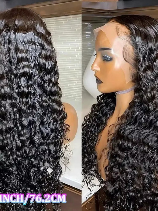 UVEOUS Lace Front Perücke, Echthaar, Deep Wave, 250 Dichte - Bild 7