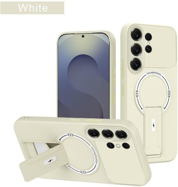 MagSafe Magnetische Kabellose Ladehalterung Handyhülle für Samsung Galaxy S26 Ultra S25 S24 S23 S22 Ultra Plus FE A56 A55 A54 A52 in Beige - Bild 1