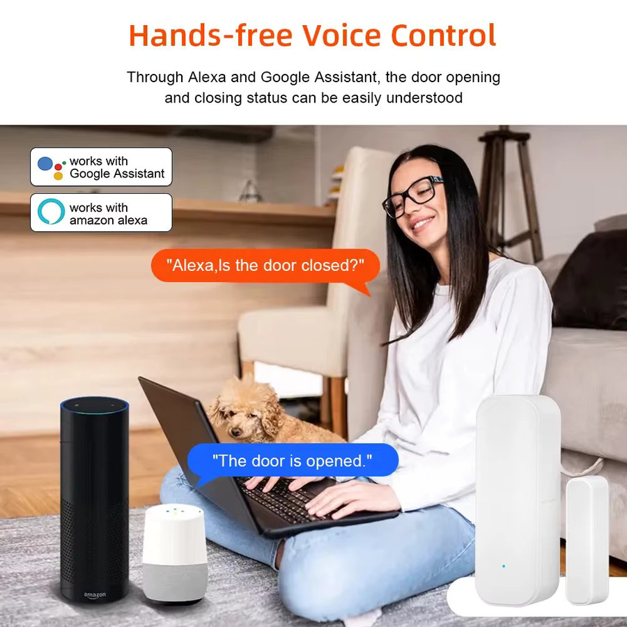 ONENUO Tuya Smart WiFi Türsensor in Weiß zur Öffnen und Schließen Erkennung, kompatibel mit Alexa und Google Home via Smartlife App - Bild 4
