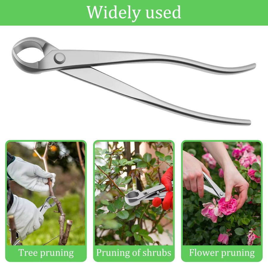 Toorise Bonsai-Pflegeset aus Edelstahl in Silber mit ergonomischen Griffen - Bild 3