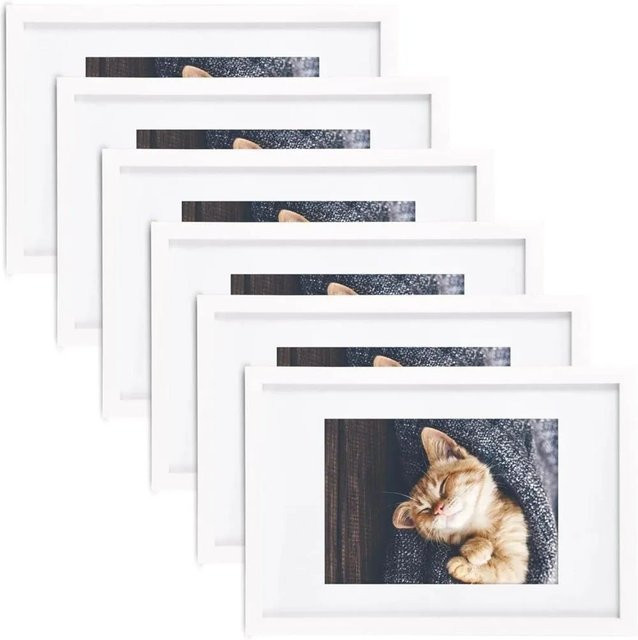 Bomoe Galeria Bilderrahmen Set in Weiß, 6er Pack, für 1 Bild, B: 13 cm x H: 18 cm - Bild 1