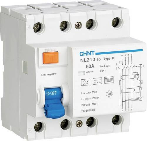 Chint Fehlerstrom-Schutzschalter RCD allstromsensitiv 3polig 40A 0.3A 10kA - Bild 1