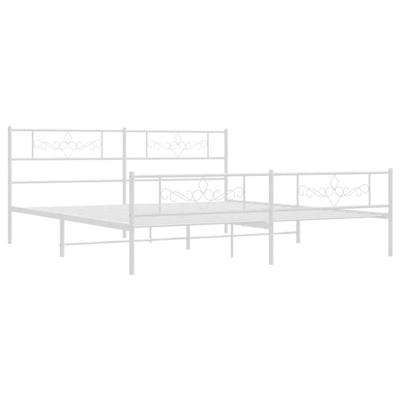 Vidaxl Metall-Bettgestell mit Kopfteil und Fußteil in Weiß, B/H: 183 x 213 cm - Bild 2