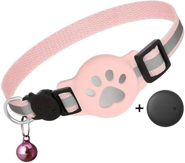 Honest Finds Wasserdichter Mini Hunde-GPS Tracker mit Bewegungsalarm für Katzen und Welpen in Schwarz oder Pink - Bild 1