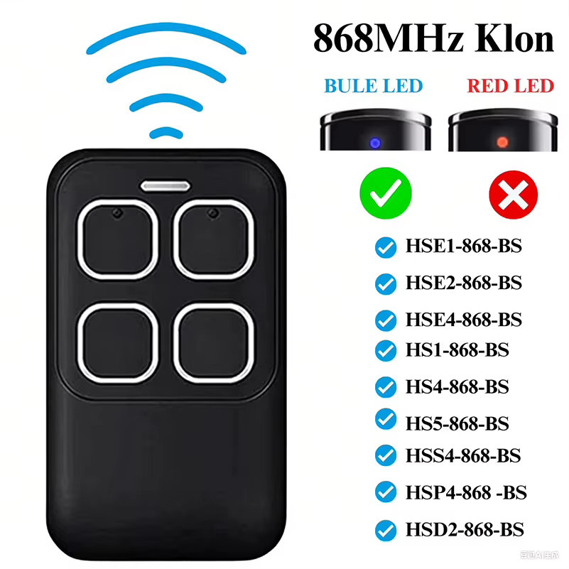 BS BiSecur Garagentor-Fernbedienung zum Klonen für HSE2 HSE1 HSS4 HSE4 HSP4 HSD2 HS1 HS4 HS5 auf 868MHz - Bild 2