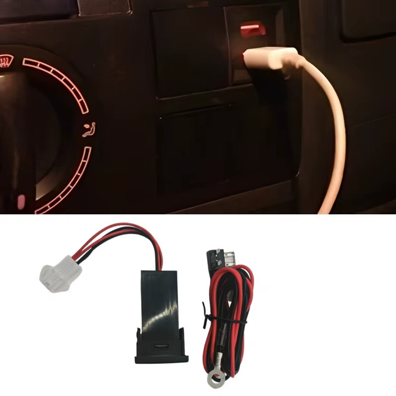 12V Dual USB Auto Ladegerät Adapter für VW T5 Transporter 2003-2009 in Schwarz - Bild 3