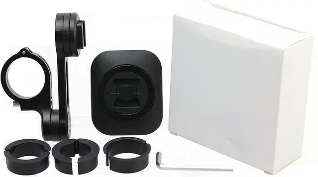 Stoßfeste Motorrad Handyhalterung aus Aluminium für Lenker und GPS Navigation in Schwarz - Bild 1