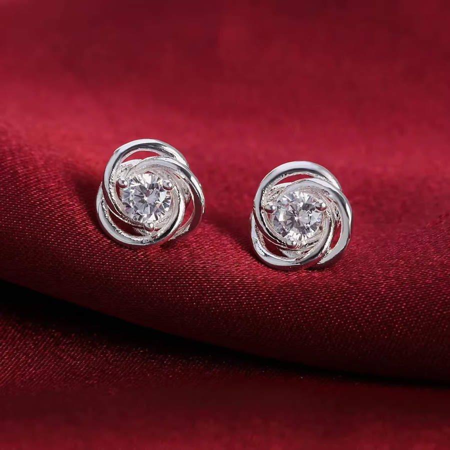 Ohrstecker 925 Silber, Zirkonia, Damen - Bild 2
