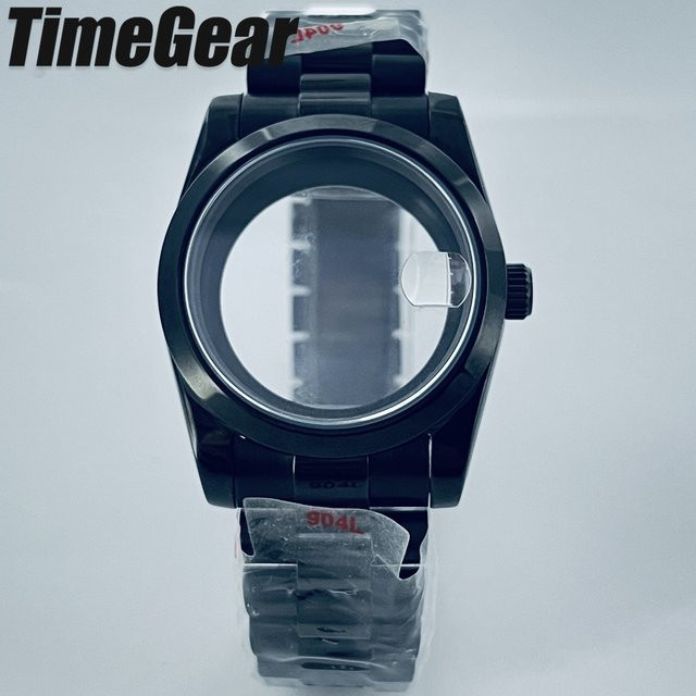AETEEY Uhrengehäuse Edelstahl, Schwarz, 36mm/40mm, Präsidentenarmband - Bild 1