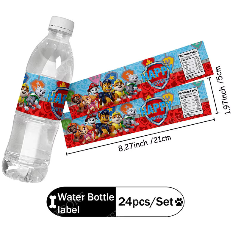 Paw Patrol Aufkleber für Wasserflaschen und Party-Dekoration, Mehrfarbig - Bild 4