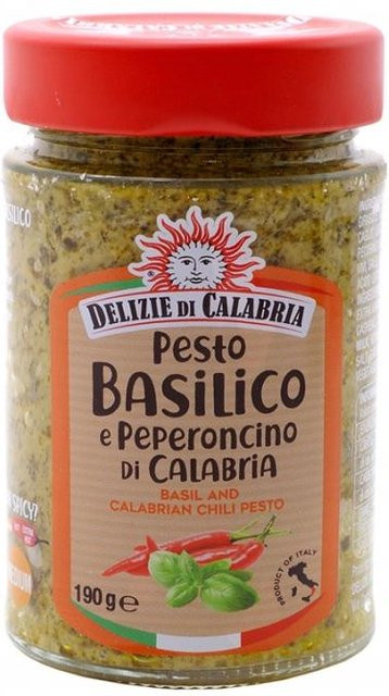 Delizie di Calabria Basilikumpesto mit Chilischoten 190 g - Bild 1