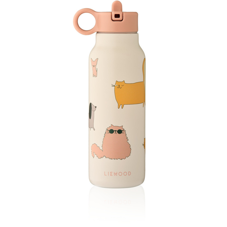 Liewood Falk Wasserflasche aus Edelstahl mit Trinkhalm, auslaufsicher, Farbe: Sand, 350 ml - Bild 1