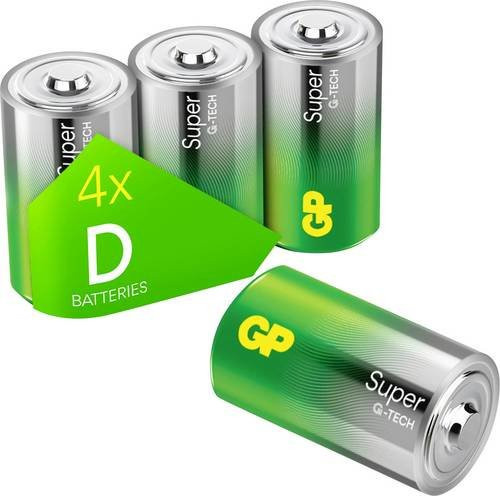 GP Super Mono D Batterie Alkali-Mangan 1.5V, 4er Pack, Silber - Bild 1