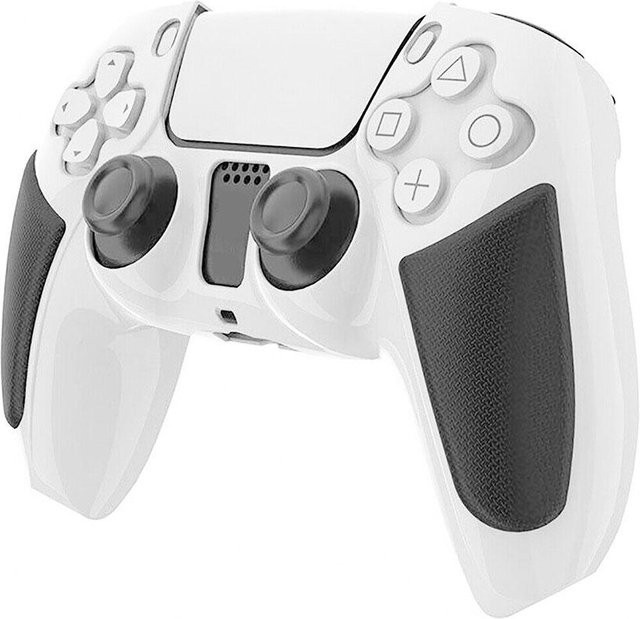 Sony Silikonkautschuk Soft Skin Case Cover für PlayStation 5 Controller in Weiß und Schwarz - Bild 1
