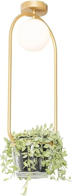 QAZQA Isabella Art Deco Deckenlampe in Gold mit weißem Glas, dimmbar - Bild 1