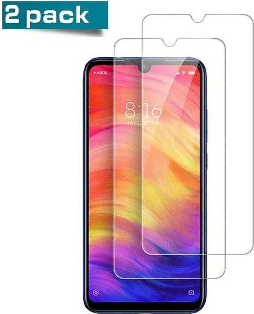 RASENA Displayschutzfolie aus gehärtetem Glas für Xiaomi Redmi 7, 2er-Pack, transparent, 9H Härtegrad - Bild 1