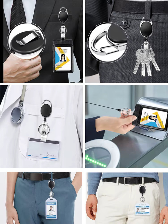 Mcneely Ausweishalter mit Karabiner-Gürtelclip und Schlüsselanhänger, 5er-Pack, Unisex - Bild 5