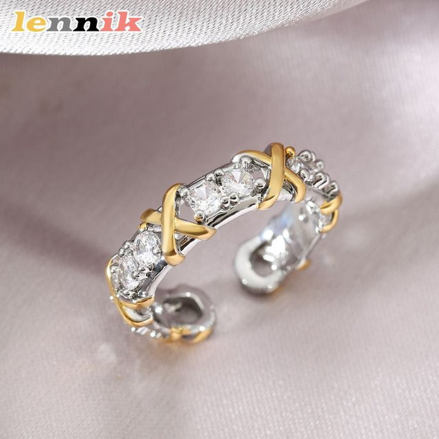 LENNIK Ring, Bicolor, Diamant, Zirkonia, Unisex - Bild 1