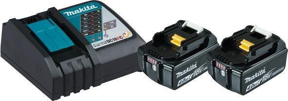 Makita DC18RC Power Source Kit mit Ladegerät und 2 Li-Ion Akkus 4 Ah in Schwarz - Bild 1
