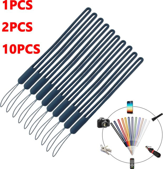 YTDMEN Silikon Handy-Lanyard Set als Anti-Verlust Handschlaufe in Blau und Multicolour für Handy, Kamera und Schlüssel - Bild 1