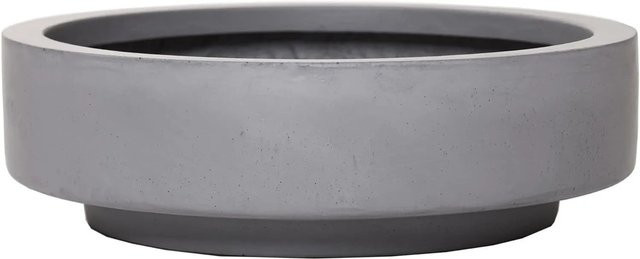 Vivanno Pflanzschale Escada Low in Betongrau aus Fiberglas, B/T/H: 30 x 30 x 9 cm - Bild 1