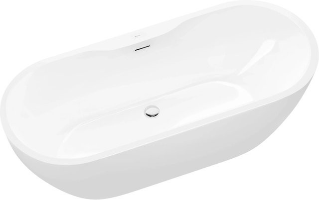 Freistehende Badewanne ROMA PLUS 2.0 von Bernstein aus Acryl in Weiß Glänzend, B/T/H: 180 x 75 x 58 cm - Bild 1