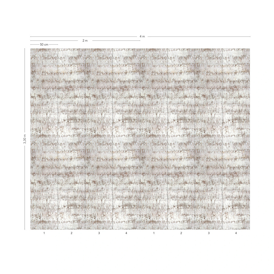 Isidore Leroy Mural Ecorce Wandtattoo Abstract in Grau mit Textur und Klebefläche B: 330 cm, H: 200 cm - Bild 2