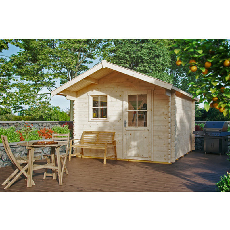 SKANHOLZ Gartenhaus Narvik aus Holz in Beige mit B/H/T: 340 x 262 x 250 cm - Bild 2