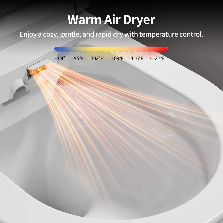 DeerValley Intelligente Wandmontierte Toilette in Weiß mit abnehmbarem Sitz, Ventilator-Dusche, Front- und Rückenreinigung sowie Warmlufttrocknung - Bild 3