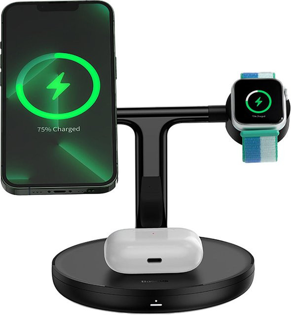 Baseus Swan 3in1 Wireless Netzladegerät 15W Schwarz WXTE000101 - Bild 1