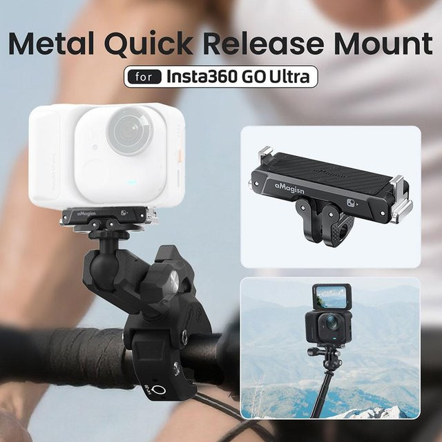 Insta360 Quick Release Metall Halterung und Magnetischer Adapter für Insta360 GO Ultra in Schwarz - Bild 1