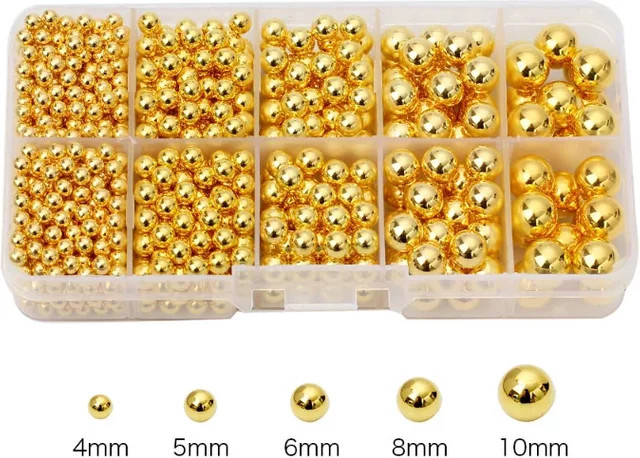 Manuelle Perlen- und Nietenmaschine in Gold für DIY-Schmuck und Kleidung als Werkzeug zum Einlegen von Perlen und Nietenköpfen - Bild 1