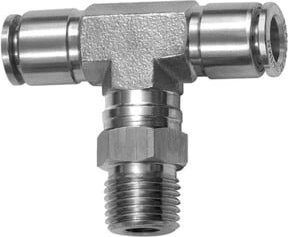 Riegler T-Steckverschraubung drehbar R 1/4 a. für Schlauch Ø 8 mm aus Edelstahl in Silber - Bild 1