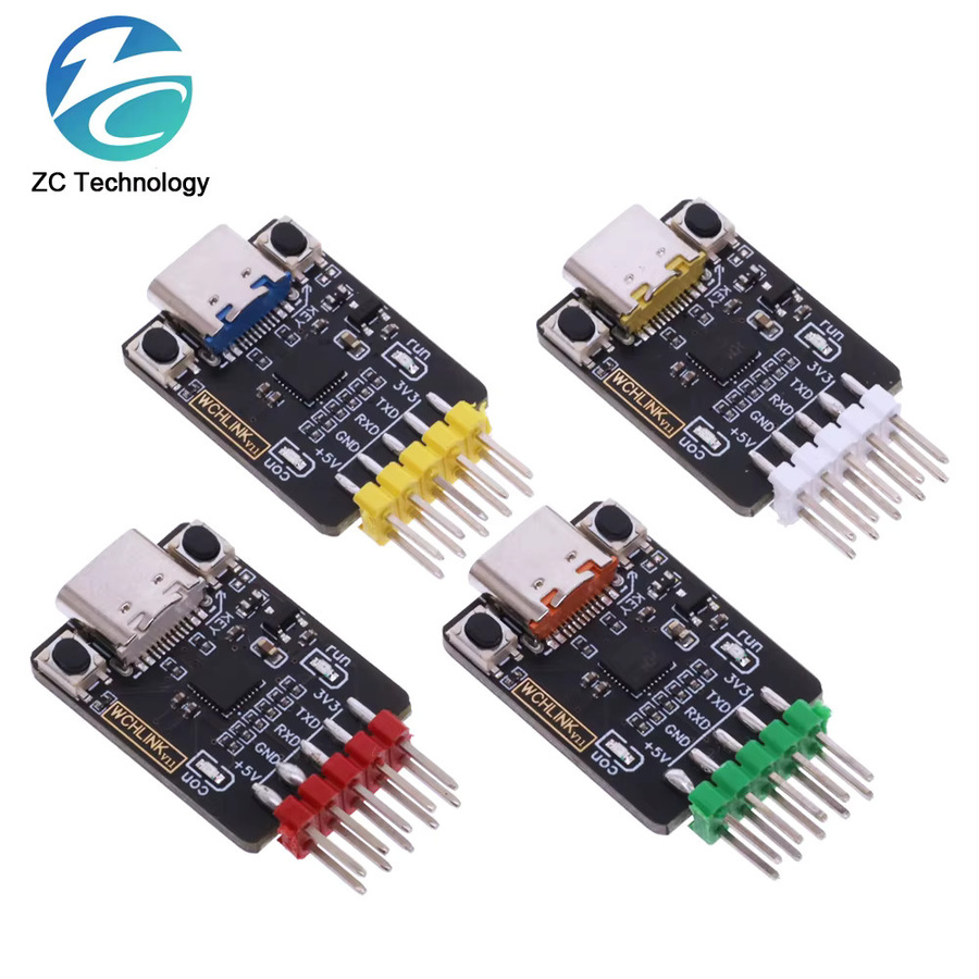 Wchlink Mini CH549F Daplink Debugger mit SWD und Serial Port für ARM Core Chips und RISC-V, USB-C, Schwarz - Bild 2