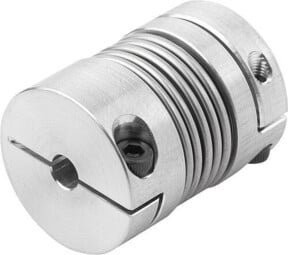 KIPP Metallbalgkupplung aus Aluminium in Silber, Größe 5, D1: 4 mm, D2: 4 mm, Länge: 25 mm - Bild 1