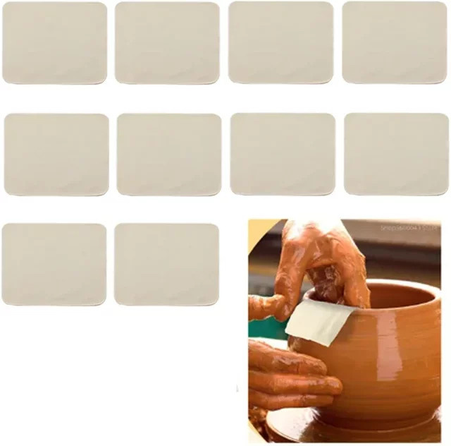 RLJLIVES Keramik-Ton-Trimmwerkzeug Set mit Glättungstuch in Beige, 10 Stück - Bild 1