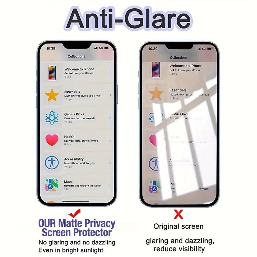 NNBILI 4er-Set Anti-Spy Sichtschutz-Displayschutzfolie matt für iPhone 11 bis iPhone 18 Pro Max Serie - Bild 2