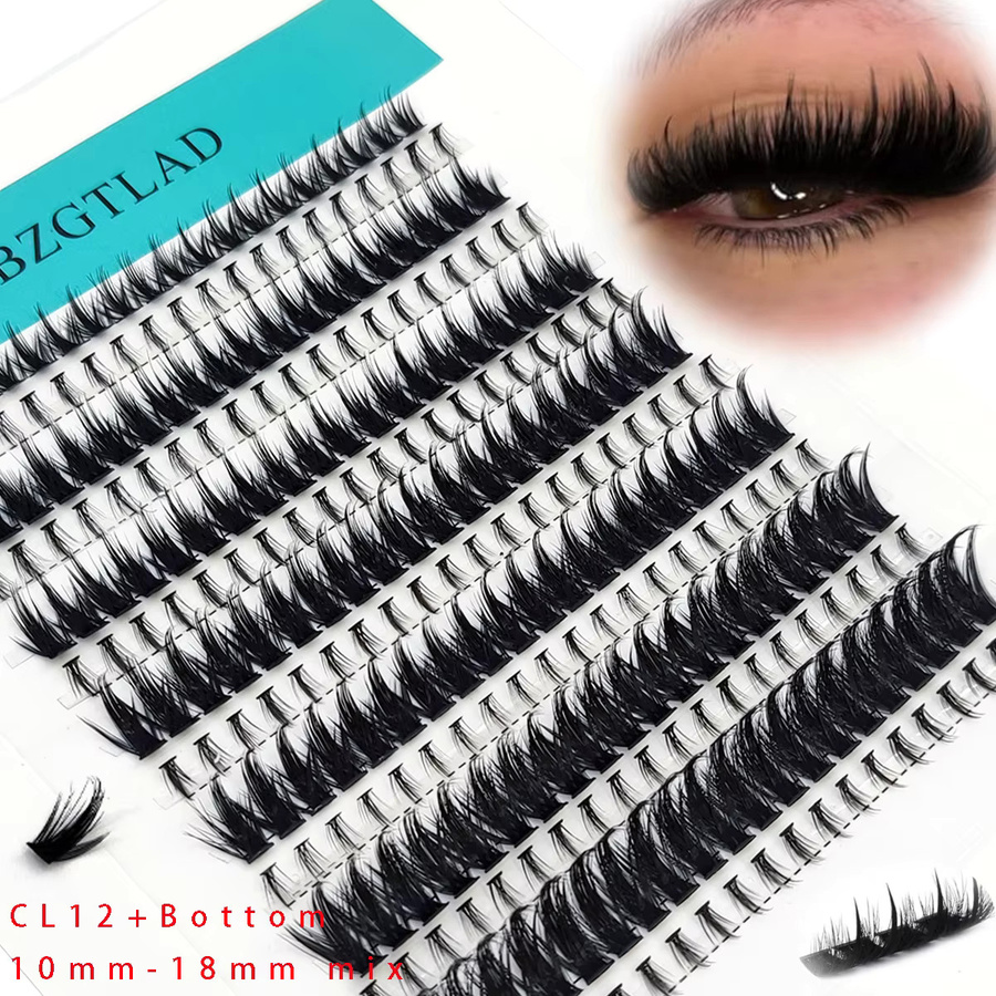 AMSDCN Wimpern-Cluster, 14-reihig, Wispy-Wimpernverlängerung, Unisex - Bild 2