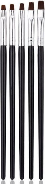Global Beauty Nail-Art-Pinsel-Set, 5-teilig, schwarzer Griff - Bild 1