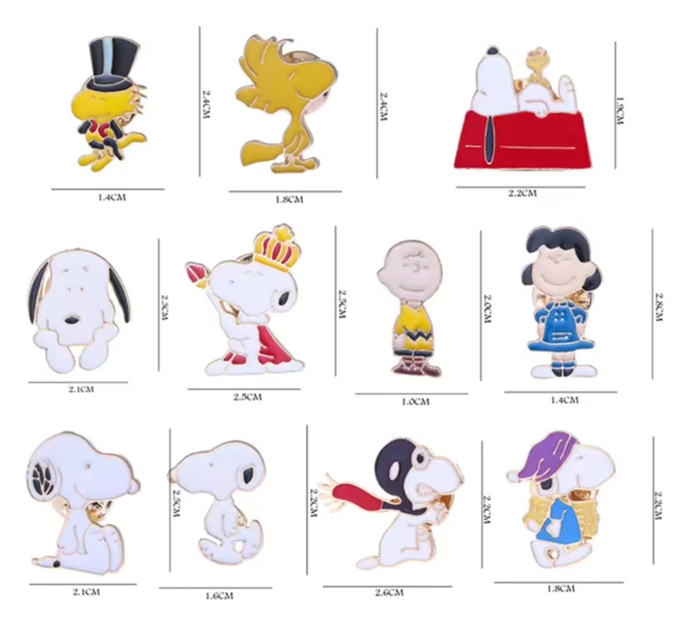 Bandai Snoopy Disney Emaille-Pin-Set, 9-teiliges Set, Metall, Bunt / Mehrfarbig - Bild 5