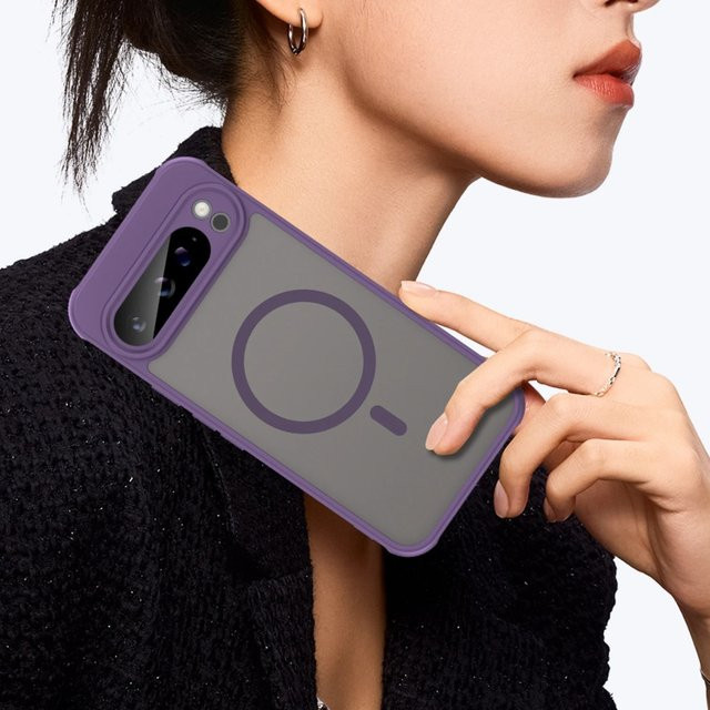 Business Armor Stoßfeste Handyhülle mit Magnetfunktion für Google Pixel 10, Pixel 9 Pro XL und Pixel 9A in Schwarz oder Lila, mattes Design - Bild 1