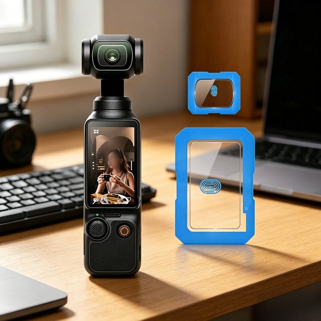 DJI Osmo Pocket 4 3 Displayschutzfolie aus gehärtetem Glas und Objektivschutz, transparent - Bild 1
