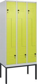 C+P Z-Spind Classic PLUS Garderobenschrank mit 6 Fächern und Sicherheits-Drehriegel, Farbe Grau/Grün, H x B x T: 212 x 90 x 50 cm - Bild 1