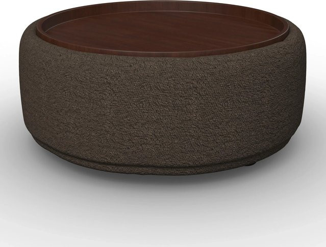 Bessagi Home Couchtisch Kira in Braun und Walnuss mit Chenille-Bezug - Bild 1