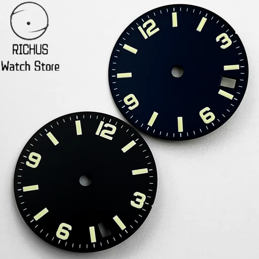 RICHUS Zifferblatt NH35, Schwarz/Blau, 28,6 mm, Automatik, Unisex - Bild 3