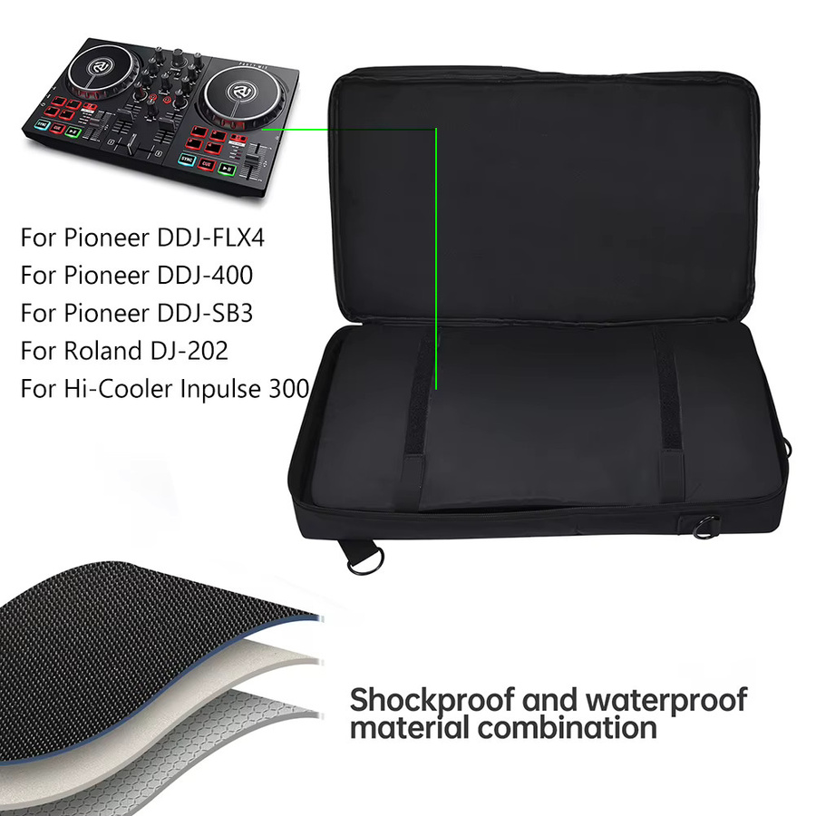 APWIKOGER Tragetasche für Pioneer DDJ-400 und DDJ-FLX4, staubdichte und kratzfeste Reise-Aufbewahrungstasche, Schwarz - Bild 5