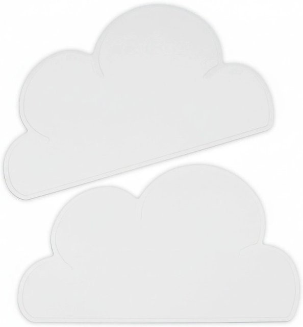 Relaxdays Platzdeckchen für Kinder 2er Set aus Silikon Hellgrau rutschfest B: 47,5 cm, T: 26,5 cm - Bild 1
