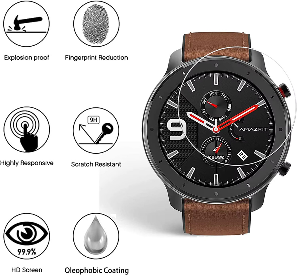 Amazfit GTR Screen Protector Glas, transparent - Bild 2